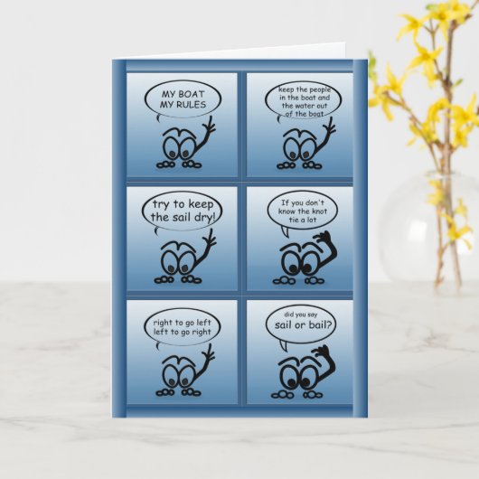 Sailing Lessons Funny Custom Greeting Kaart (Gele Bloem)