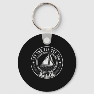 Sailing Let The Sea Set You Free Sailboat Sleutelhanger