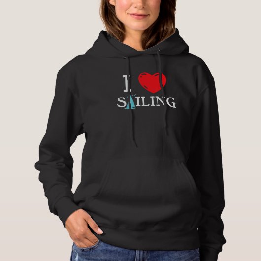 Sailing Love Skipper Sailboat Boat Boating Regatta Hoodie (Voorkant)