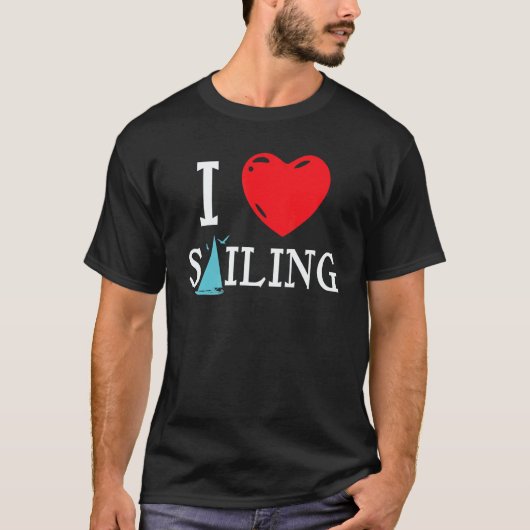 Sailing Love Skipper Sailboat Boat Boating Regatta T-shirt (Voorkant)