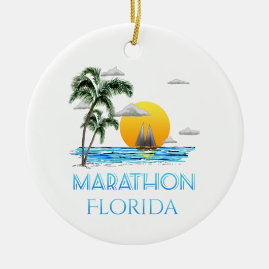 Sailing Marathon Florida Keramisch Ornament (Voorkant)