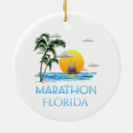 Sailing Marathon Florida Keramisch Ornament (Achterkant)