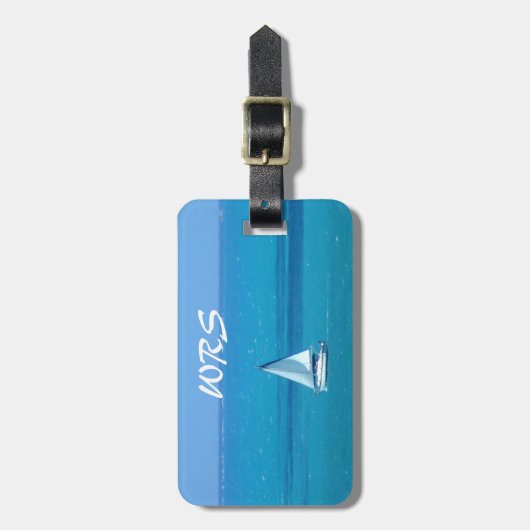 Sailing Monogrammed Bagagelabel (Voorkant verticaal)