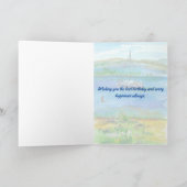 Sailing Mountain Lake Waterverf Happy Birthday Kaart (Binnen)