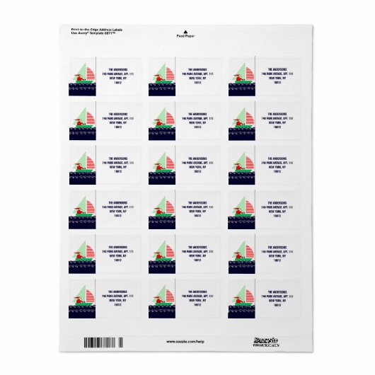 Sailing Nautical Christmas Etiket (Full Sheet)