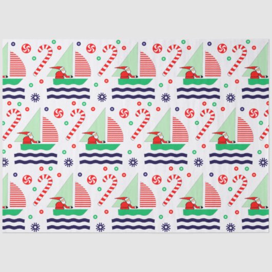 Sailing Nautical Christmas Holiday Gift Tissuepapier (Voorkant)
