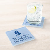 Sailing of Yachting Thed Glazen Onderzetter (Schuin)