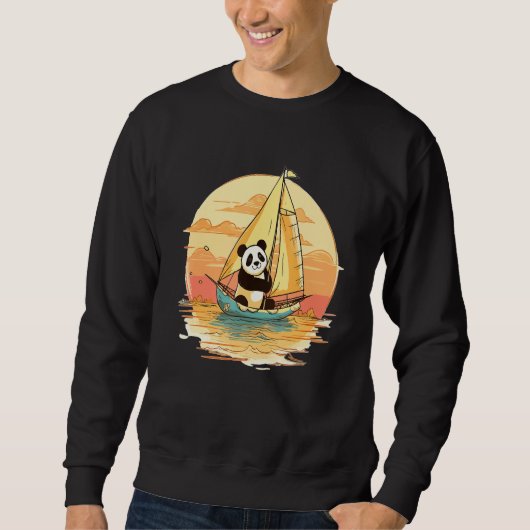 Sailing Panda Summer Boat Family Vacation Trui (Voorkant)