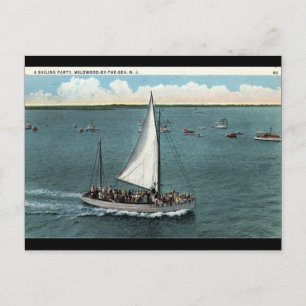 Sailing Party Wildwood door Zee NJ  1934 Briefkaart