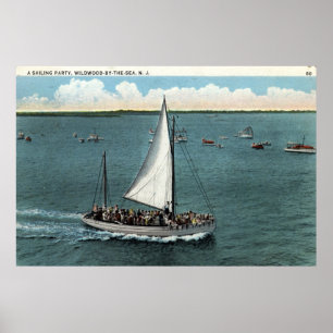 Sailing Party Wildwood door Zee NJ  1934 Poster