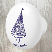 Sailing Personalized Boat Name Keramische Knop