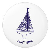 Sailing Personalized Boat Name Keramische Knop (Voorkant)