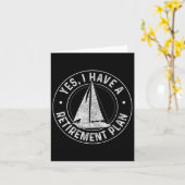 Sailing Retication Gift Sail Boat Retired Kaart (Gele Bloem)
