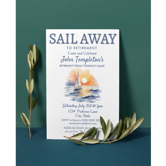 Sailing Retirement Party Invitations Sail Away Kaart