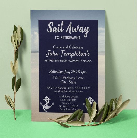 Sailing Retirement Party Invitations Sail Away Kaart