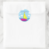 Sailing Sail Boat Cute Boy Kind Birthday Party Ronde Sticker (Tas)