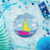 Sailing Sail Boat Cute Kids Birthday Party Papieren Bordje (Feest)