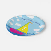 Sailing Sail Boat Cute Kids Birthday Party Papieren Bordje (Gekanteld)
