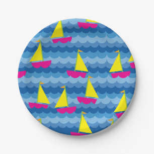 Sailing Sail Boat Cute Kids Birthday Party Papieren Bordje