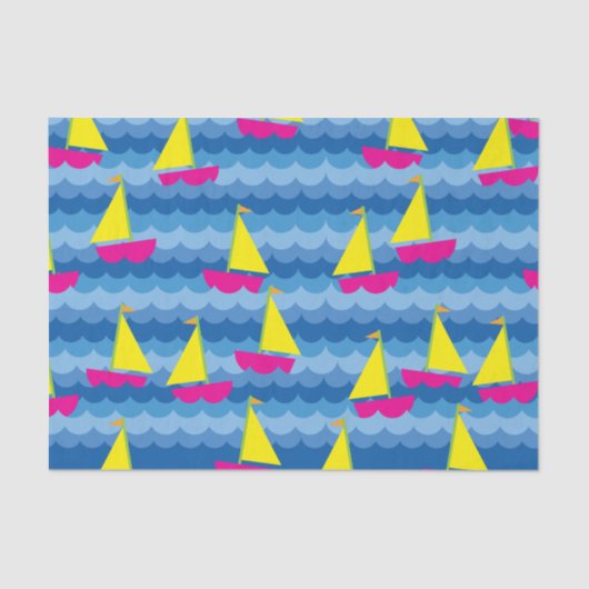 Sailing Sail Boat Cute Spring 1st Birthday Party Tissuepapier (Voorkant)
