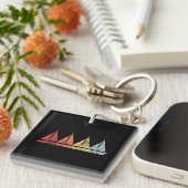 Sailing Sail Boat Retro Sleutelhanger (Voorkant Rechts)