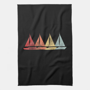 Sailing Sail Boat Retro Theedoek