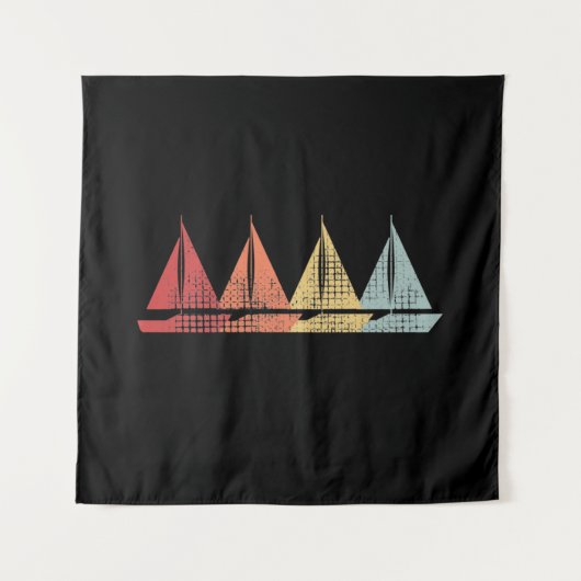 Sailing Sail Boat Retro Wandkleed (Voorkant)