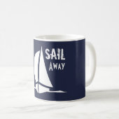 Sailing Sail Sailboot Navy and White Koffiemok (Voorkant rechts)