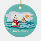 Sailing, Sailboards Design Ceramic Ornament (Voorkant)