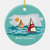 Sailing, Sailboards Design Ceramic Ornament (Achterkant)