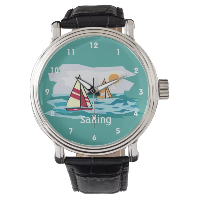 Sailing Sailboards Design Watch Horloge (Voorkant)