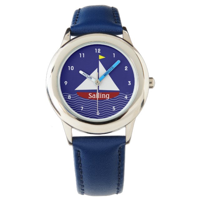 Sailing Sailboards Design Watch Horloge (Voorkant)