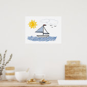 Sailing Sailboat Children's Animated Wall Art Poster (Keuken)