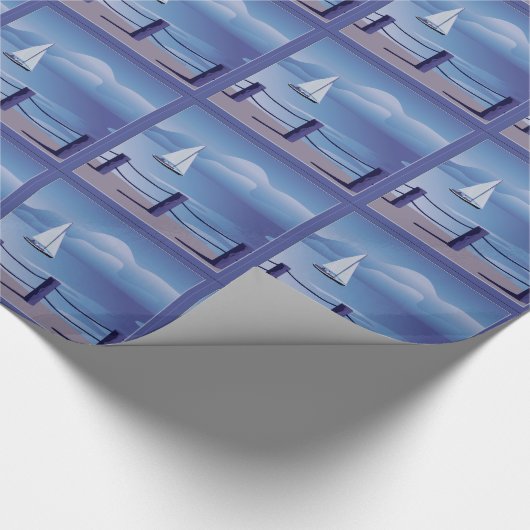 Sailing Sailboat Wrap Cadeaupapier (Hoek)