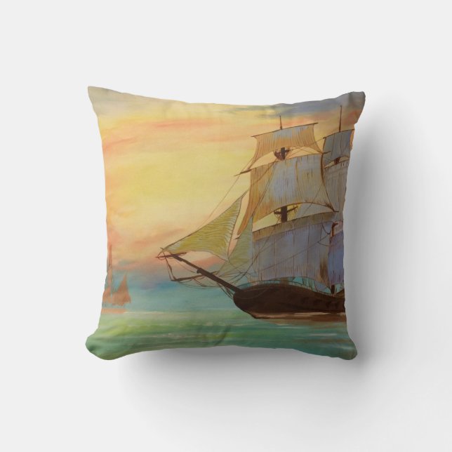 Sailing schip Decoratief Pillow Kussen (Voorkant)