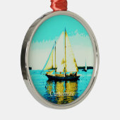 Sailing schoener Thunder_Cove Metalen Ornament (Rechts)