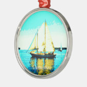 Sailing schoener Thunder_Cove Metalen Ornament (Links)