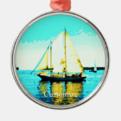 Sailing schoener Thunder_Cove Metalen Ornament (Voorkant)