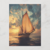 Sailing Ship Against a Sunset Briefkaart (Voorkant)