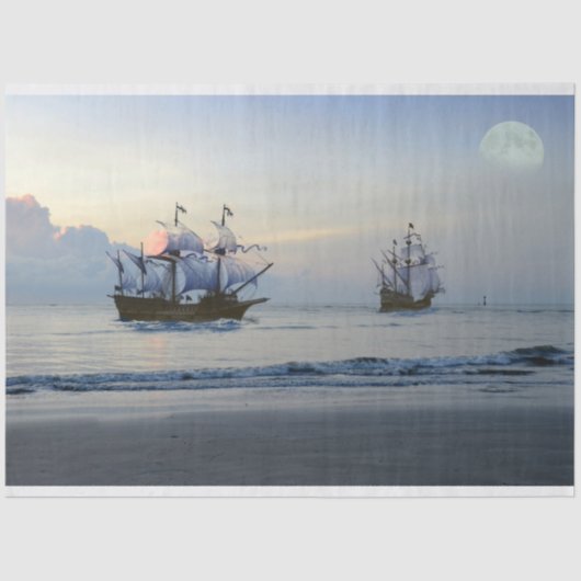 Sailing Ship Pirate Sailboat Zee 20x30 ontkoppelin Tissuepapier (Voorkant)
