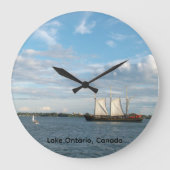 Sailing Ship Round Wall Clock Grote Klok (Voorkant)