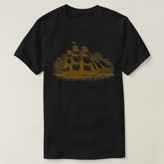 Sailing Ship, Sepia Version T-shirt (Design voorkant)