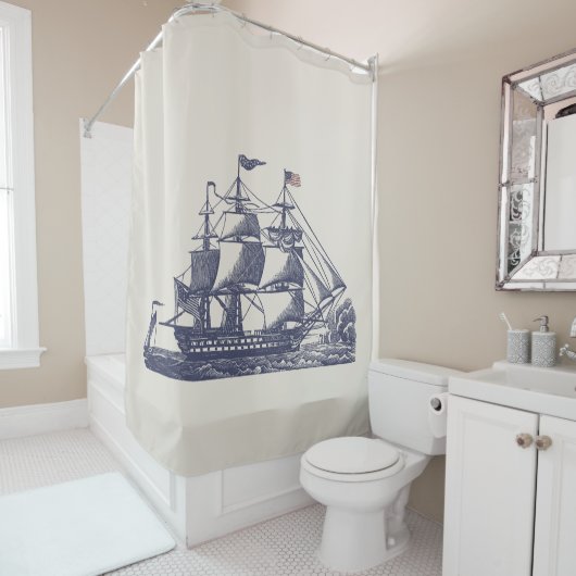  Sailing Ship Shower Curtain Douchegordijn (In situ)