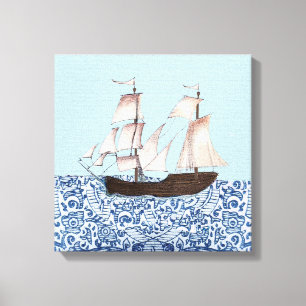 Sailing Ship wall hang, Mayflower Ship Art, Canvas Afdruk