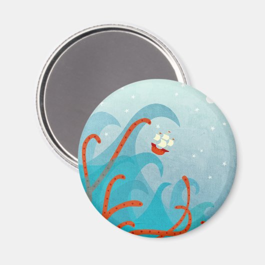 Sailing Ship Zee Monster Magneet (Voorkant / Achterkant)