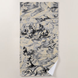 Sailing Ships and Zee Monsters Australia Wereldkaa Strandlaken