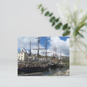 Sailing Ships Charlestown Harbor Cornwall Foto Briefkaart (Staand voorkant)