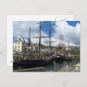 Sailing Ships Charlestown Harbor Cornwall Foto Briefkaart (Voorkant / Achterkant)