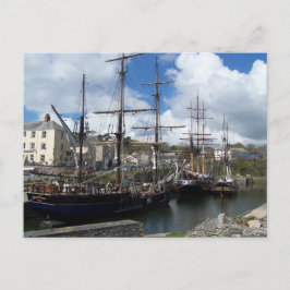 Sailing Ships Charlestown Harbor Cornwall Foto Briefkaart