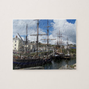 Sailing Ships Charlestown Harbor Cornwall Foto Legpuzzel